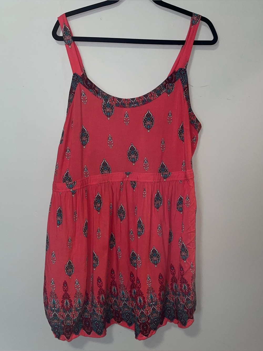 Motherhood Maternity sleeveless plus-size features a vibrant pink/bohemianstyle